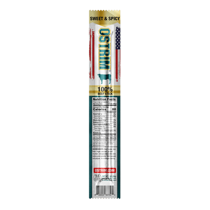 Ostrim - Grass - Fed Beef Sticks - Sweet & Spicy Single - Meat Snacks - Animal Supps | Supplement, Sports Nutrition, and Vitamin Shop | Vineland NJ
