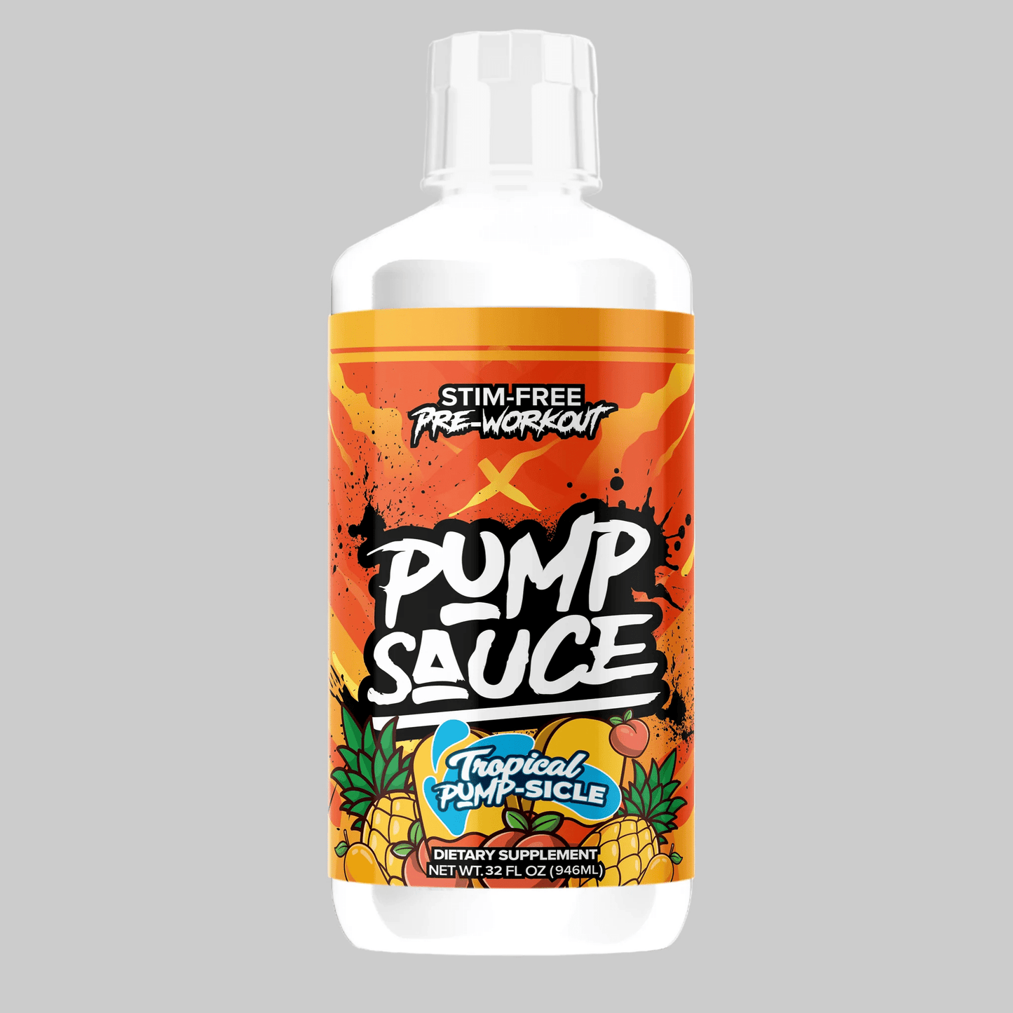 Pump Sauce - Tropical Pumpsicle (Clappin Peach) 32oz - Non - Stim Pre Workout - Animal Supps | Sports Nutrition & Supplement Store | Vineland, NJ