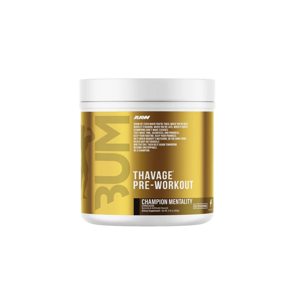 Raw - CBUM Thavage Pre - Workout - Champion Mentality (Citrus Slush) 20/40serv - Pre - Workout - Animal Supps | Sports Nutrition & Supplement Store | Vineland, NJ