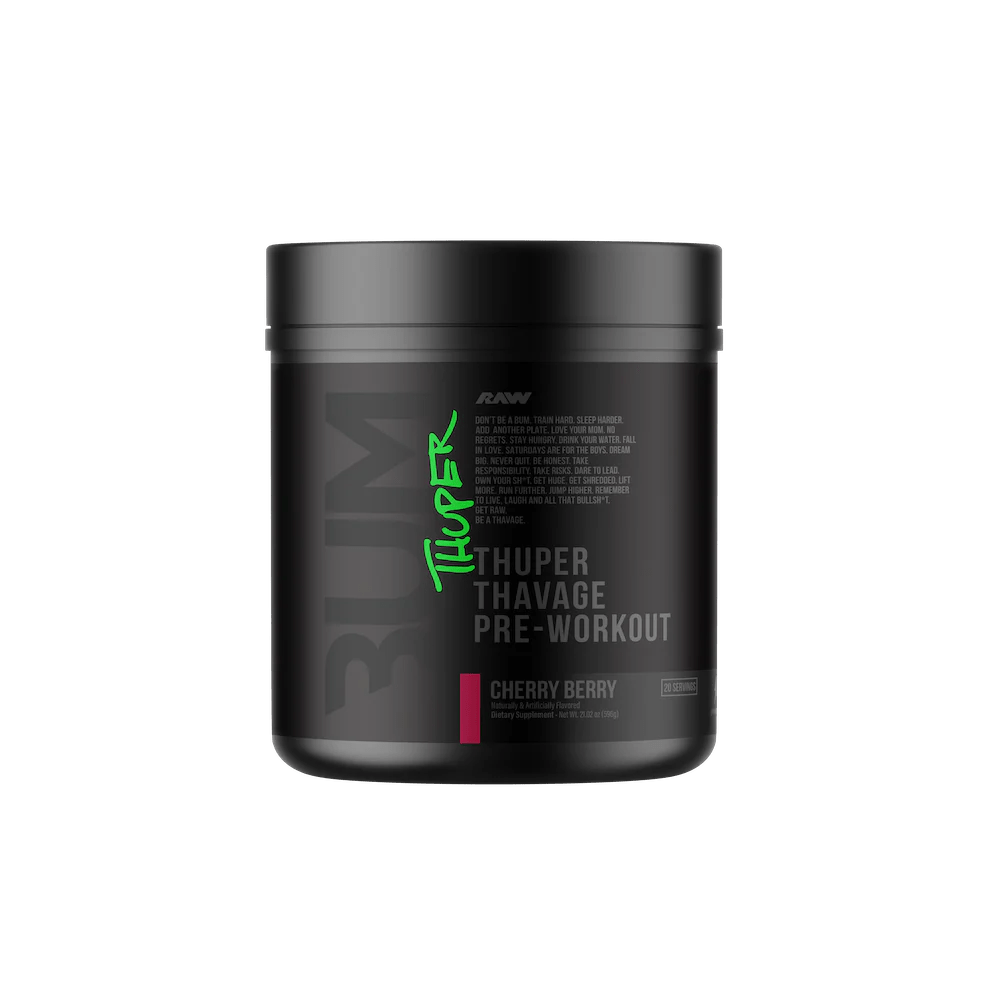 Raw - CBUM Thuper Thavage Pre - Workout - Cherry Berry 20serv - Pre - Workout - Animal Supps | Sports Nutrition & Supplement Store | Vineland, NJ