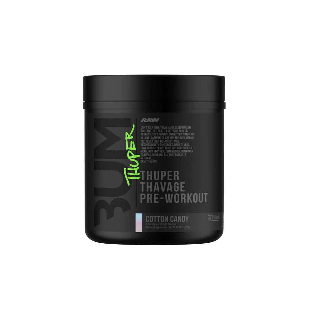 Raw - CBUM Thuper Thavage Pre - Workout - Cotton Candy 20serv - Pre - Workout - Animal Supps | Sports Nutrition & Supplement Store | Vineland, NJ