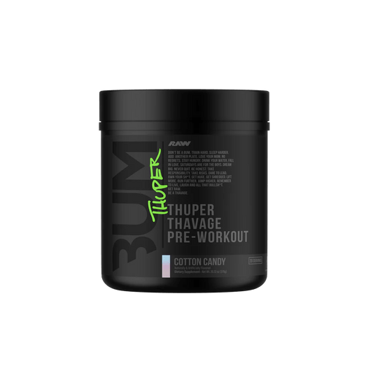 Raw - CBUM Thuper Thavage Pre - Workout - Cotton Candy 20serv - Pre - Workout - Animal Supps | Sports Nutrition & Supplement Store | Vineland, NJ