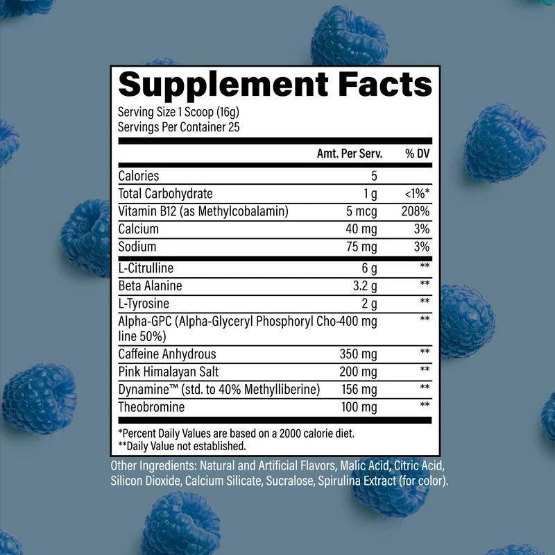 Raw - Essential Charged Pre-Workout - Blue Rathberry - Pre-Workout -Animal Supps | Supplement, Sports Nutrition, and Vitamin Shop | Vineland NJ