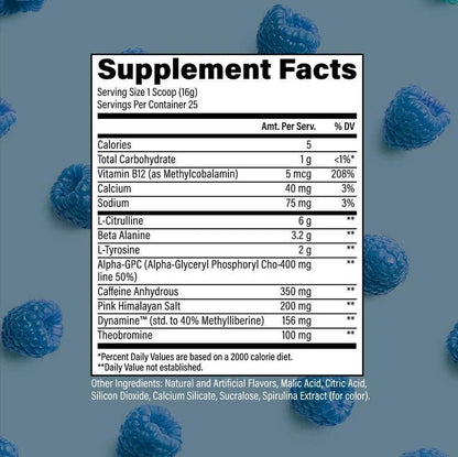Raw - Essential Charged Pre-Workout - Blue Rathberry - Pre-Workout -Animal Supps | Supplement, Sports Nutrition, and Vitamin Shop | Vineland NJ