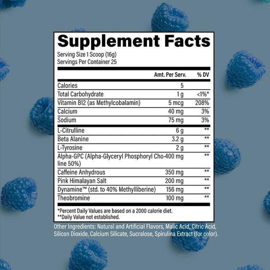 Raw - Essential Charged Pre-Workout - Blue Rathberry - Pre-Workout -Animal Supps | Supplement, Sports Nutrition, and Vitamin Shop | Vineland NJ