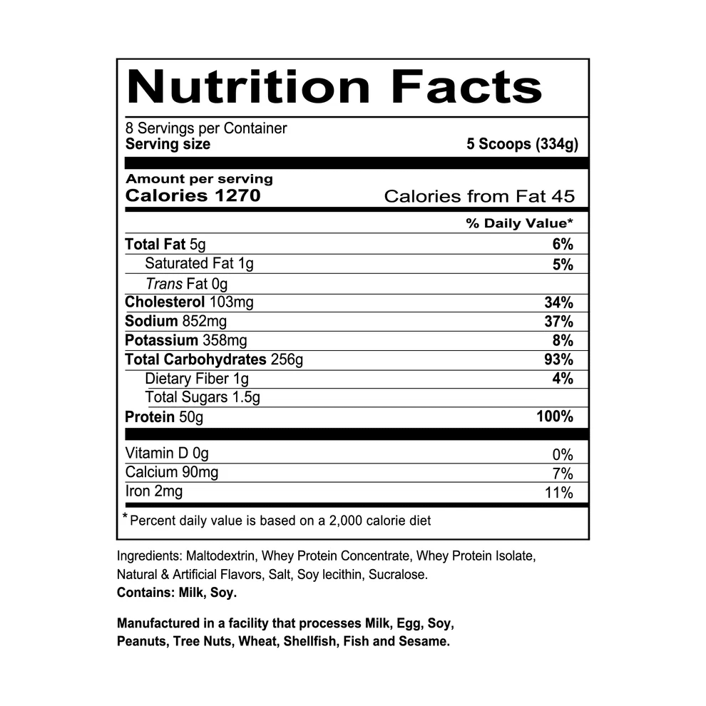 Redcon1 - MASS GAINER - Vanilla 5.89lb - Mass Gainer - Animal Supps | Supplement, Sports Nutrition, and Vitamin Shop | Vineland NJ