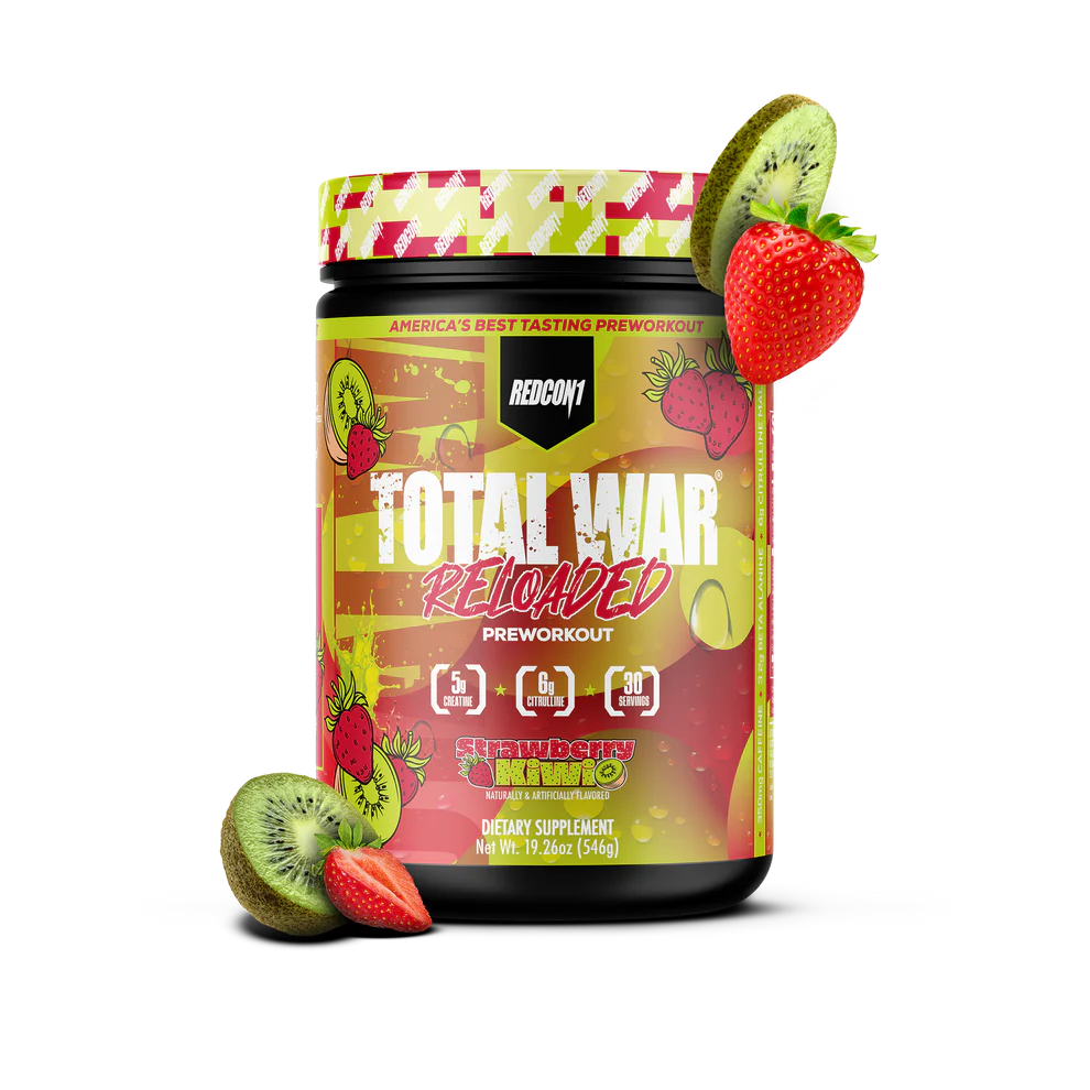 Redcon1 - Total War Reloaded - Strawberry Kiwi 30serv - Pre - Workout - Animal Supps | Supplement, Sports Nutrition, and Vitamin Shop | Vineland NJ