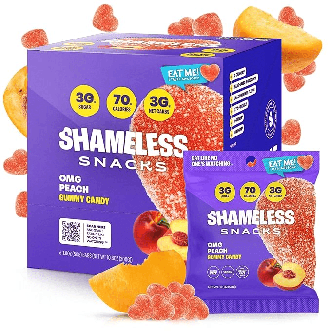 Shameless Snacks - OMG Peach Single - Food/Snacks - Animal Supps | Sports Nutrition & Supplement Store | Vineland, NJ