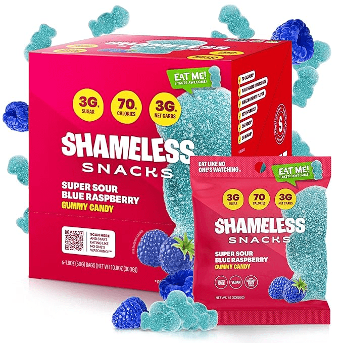 Shameless Snacks - Super Sour Blue Raspberry Single - Food/Snacks - Animal Supps | Sports Nutrition & Supplement Store | Vineland, NJ