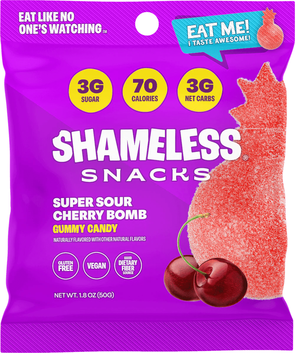 Shameless Snacks - Super Sour Cherry Bomb Single - Food/Snacks - Animal Supps | Sports Nutrition & Supplement Store | Vineland, NJ