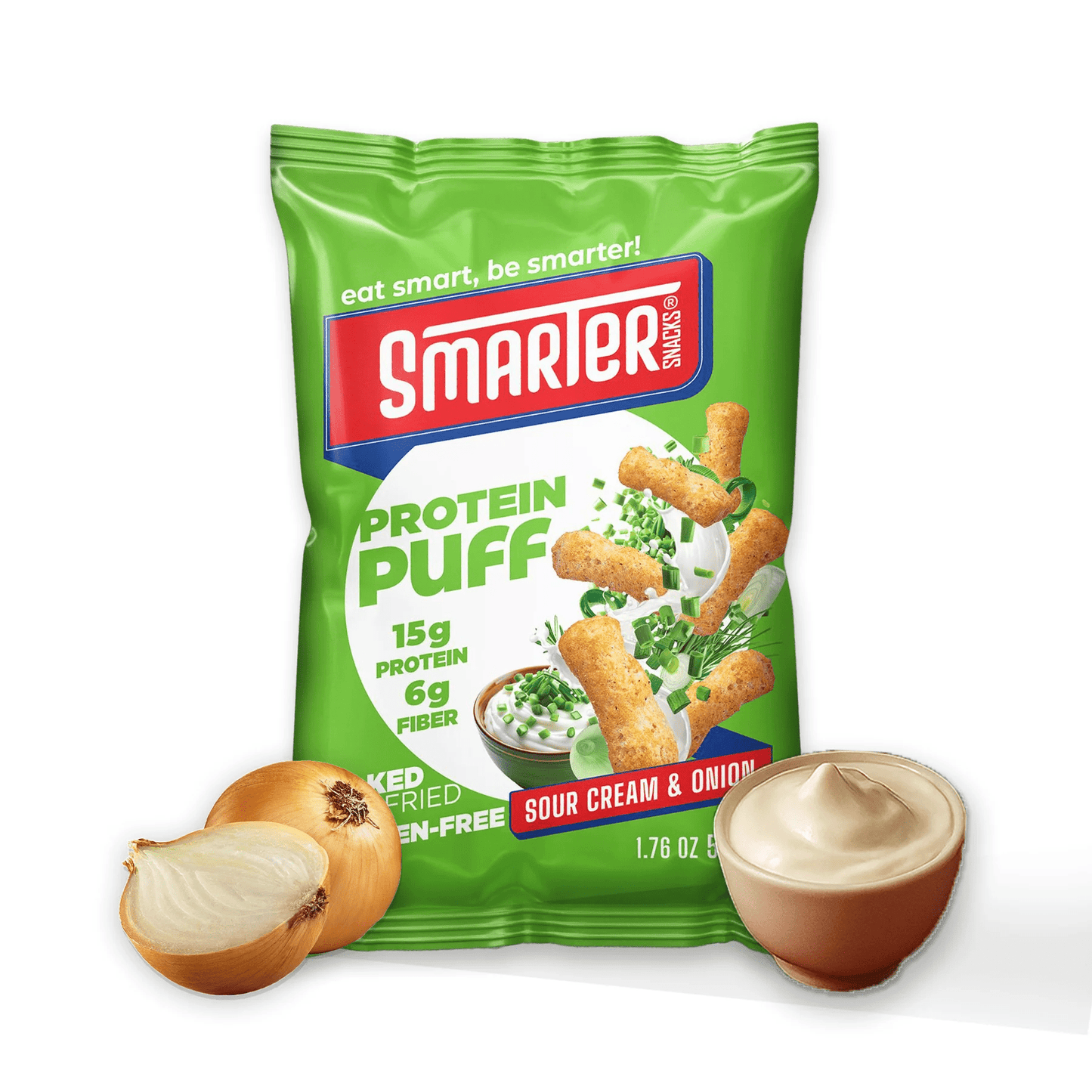 Smarter Snacks - Protein Puffs - Sour Cream & Onion Single - Food/Snacks - Animal Supps | Supplement, Sports Nutrition, and Vitamin Shop | Vineland NJ
