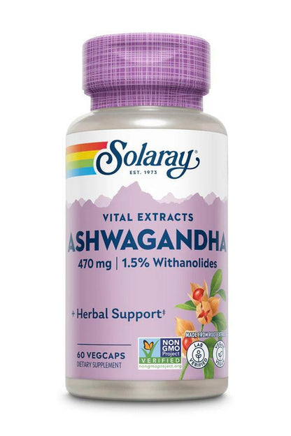 Solaray - Ashwagandha Root Extract - 60caps - Vitamin & Mineral -Animal Supps | Supplement, Sports Nutrition, and Vitamin Shop | Vineland NJ