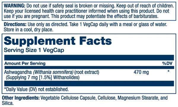 Solaray - Ashwagandha Root Extract - 60caps - Vitamin & Mineral -Animal Supps | Supplement, Sports Nutrition, and Vitamin Shop | Vineland NJ