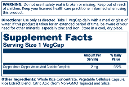 Solaray - Copper - 2mg 100ct - Vitamin & Mineral - Animal Supps | Sports Nutrition & Supplement Store | Vineland, NJ