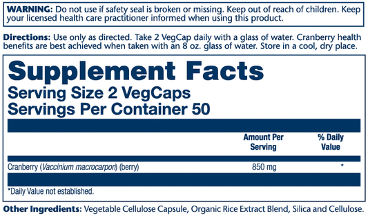 Solaray - Cranberry - 850mg 100ct - Herbal Supplement - Animal Supps | Sports Nutrition & Supplement Store | Vineland, NJ