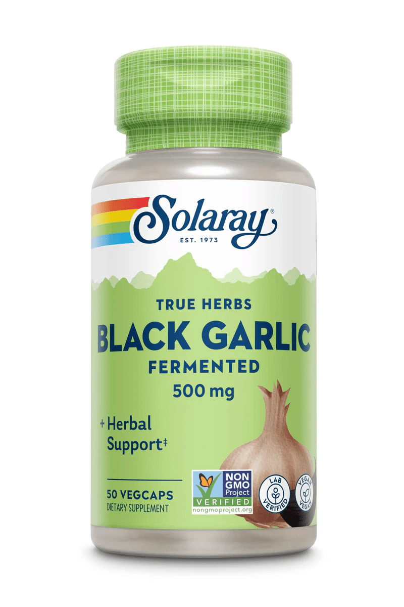 Solaray - Fermented Black Garlic - 50ct 500mg - Herbal Supplement - Animal Supps | Sports Nutrition & Supplement Store | Vineland, NJ