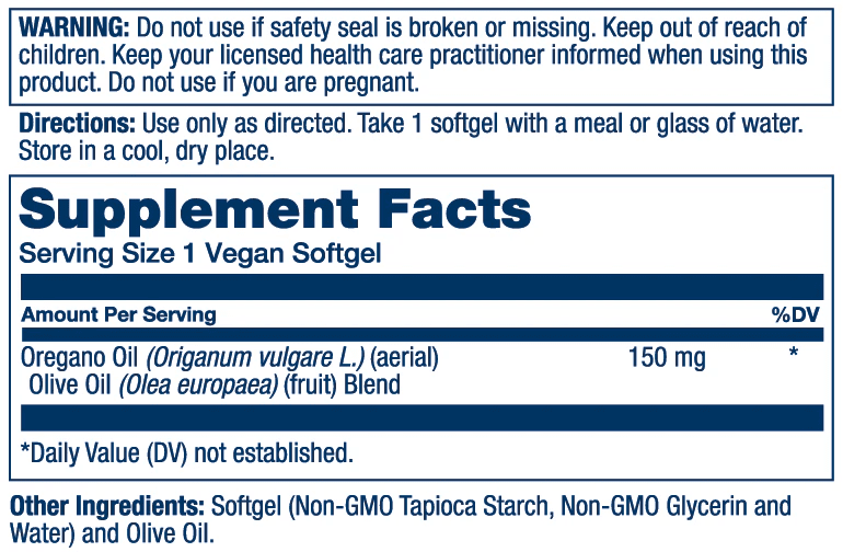 Solaray - Oil Of Oregano - 150mg 60ct - Herbal Supplement - Animal Supps | Sports Nutrition & Supplement Store | Vineland, NJ