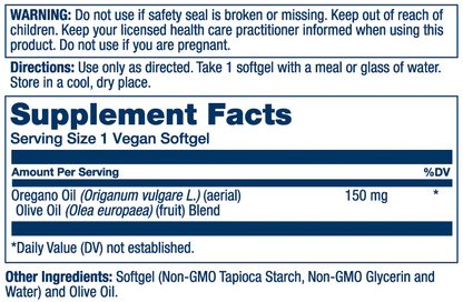 Solaray - Oil Of Oregano - 150mg 60ct - Herbal Supplement - Animal Supps | Sports Nutrition & Supplement Store | Vineland, NJ