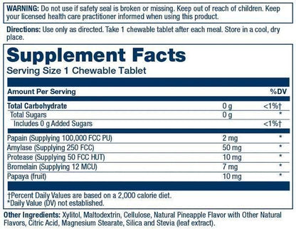 Solaray - Papaya Enzyme Chewables - 90caps - Vitamin & Mineral -Animal Supps | Supplement, Sports Nutrition, and Vitamin Shop | Vineland NJ