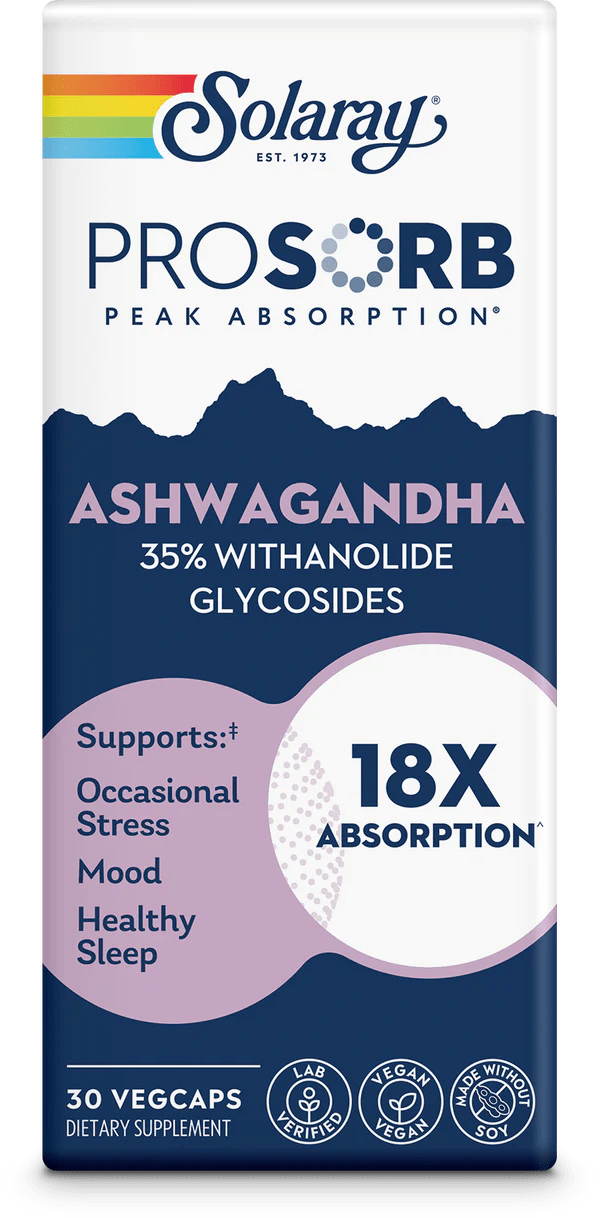 Solaray - ProSorb Ashwagandha 18x - 240mg 30ct - Herbal Supplement - Animal Supps | Supplement, Sports Nutrition, and Vitamin Shop | Vineland NJ