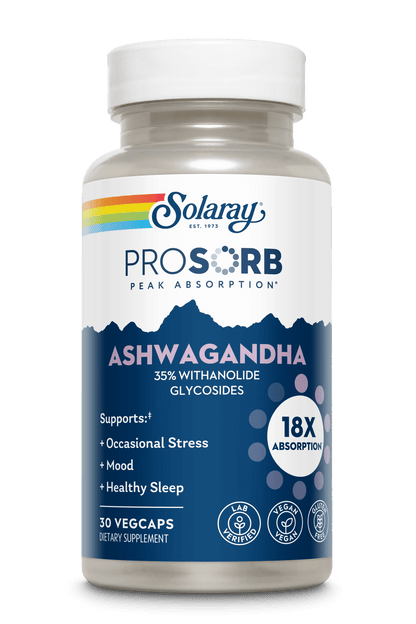 Solaray - ProSorb Ashwagandha 18X - Herbal Supplement - Animal Supps | Sports Nutrition & Supplement Store | Vineland, NJ