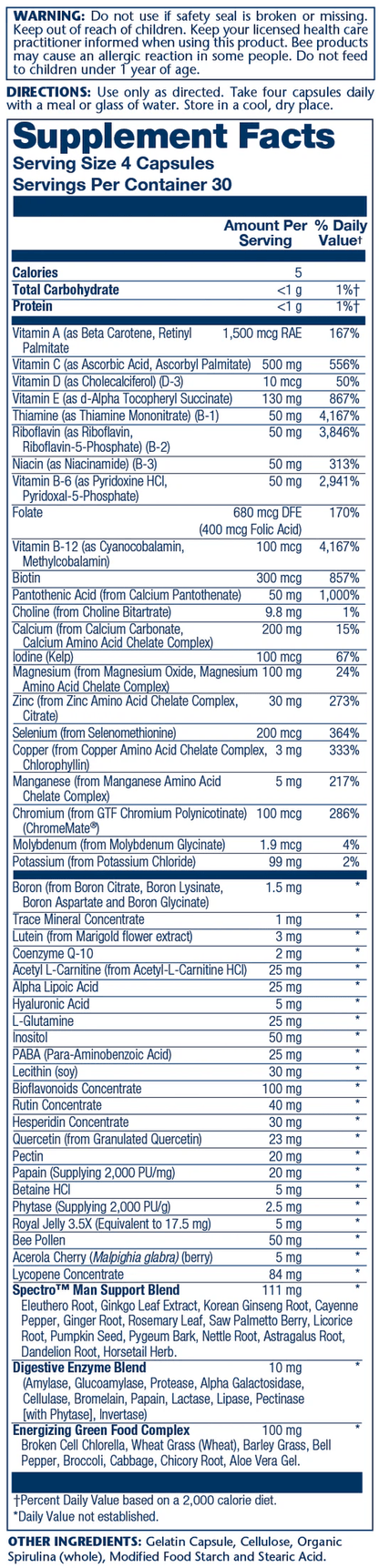 Solaray - Spectro Man Multivitamin - 120ct - Multi Vitamin - Animal Supps | Sports Nutrition & Supplement Store | Vineland, NJ