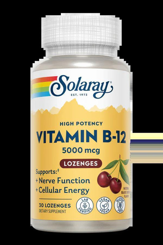 Solaray - Vitamin B-12 5000mcg - 30caps - Vitamin & Mineral -Animal Supps | Supplement, Sports Nutrition, and Vitamin Shop | Vineland NJ