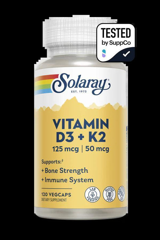 Solaray - Vitamin D3+K2 - 60ct - Vitamin & Mineral -Animal Supps | Supplement, Sports Nutrition, and Vitamin Shop | Vineland NJ