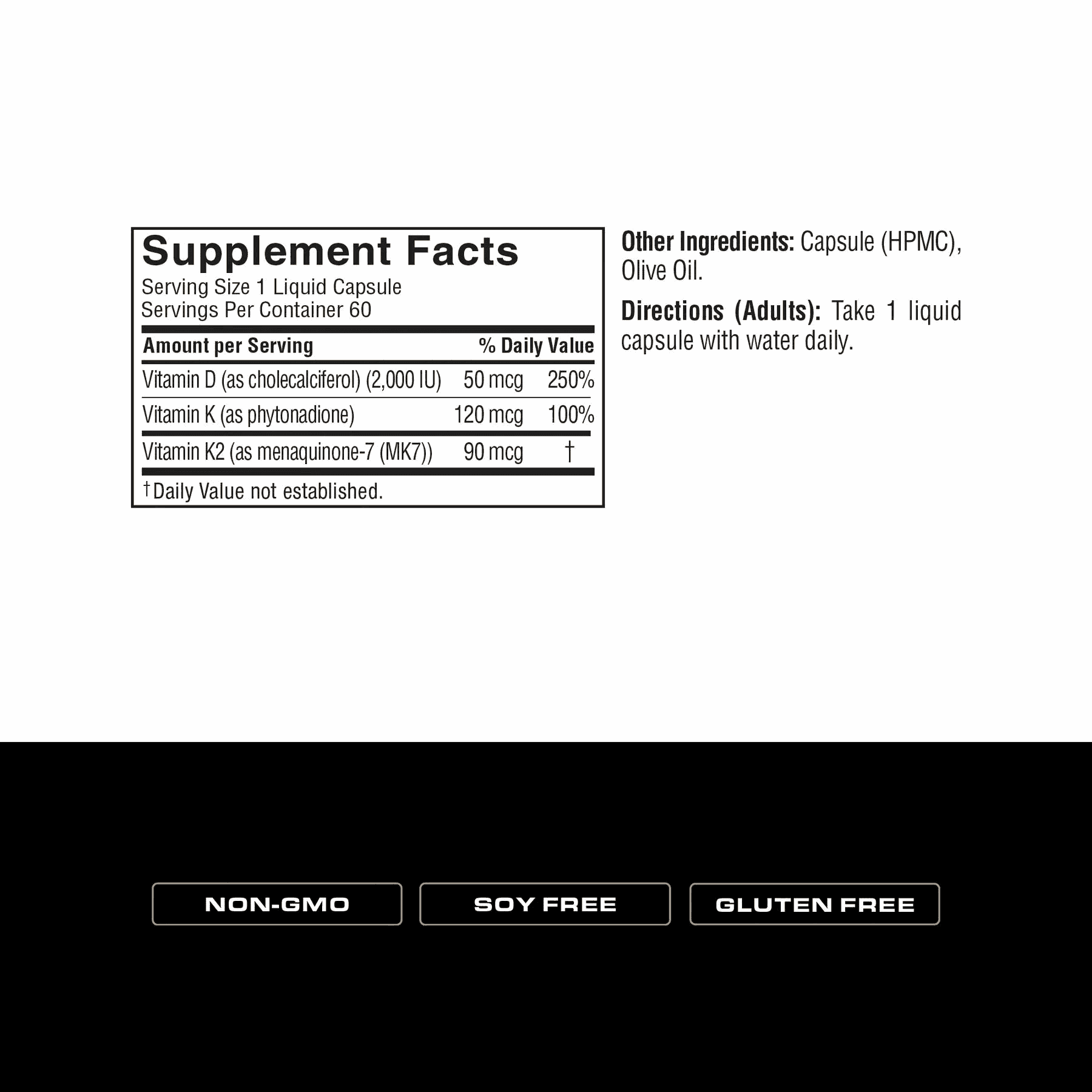 Spoken Nutrition - D3+K1/K2 - 60ct - Vitamin & Mineral - Animal Supps | Sports Nutrition & Supplement Store | Vineland, NJ