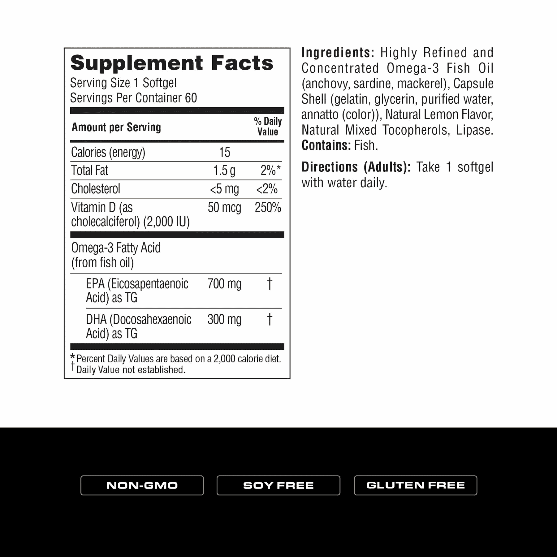Spoken Nutrition - High EPA Fish Oil +D - 60ct - Fish Oil - Animal Supps | Sports Nutrition & Supplement Store | Vineland, NJ
