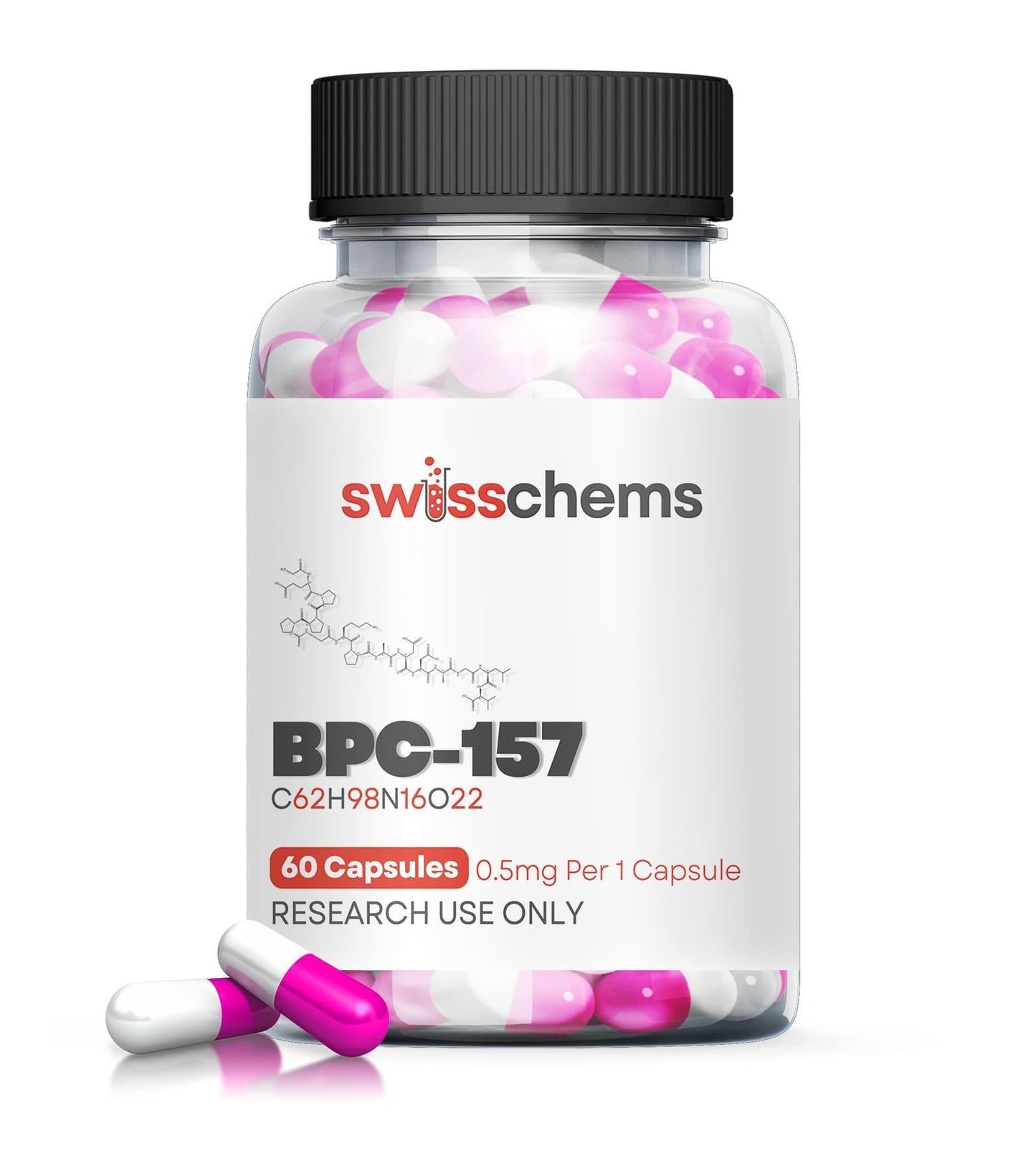 Swiss Chems - BPC - 157 Capsules - 0.5 60ct - Peptides - Animal Supps | Supplement, Sports Nutrition, and Vitamin Shop | Vineland NJ