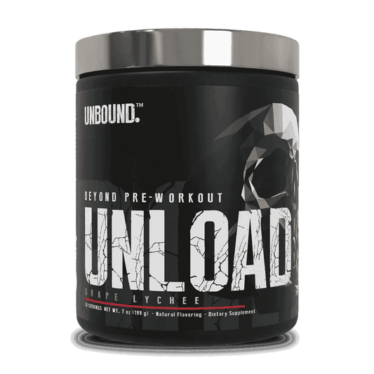 UNBOUND by NutraBio - Unload (Pre) - Grape Lychee 20serv - Pre - Workout - Animal Supps | Sports Nutrition & Supplement Store | Vineland, NJ