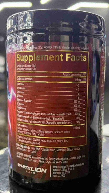 White Lion Labs - Thundercat High - Stim Pre - Workout - Blue Razz - Pre - Workout - Animal Supps | Sports Nutrition & Supplement Store | Vineland, NJ