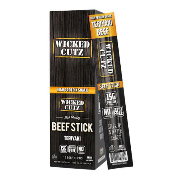 Wicked Cutz Beef Stick - Teriyaki Single - Meat Snacks - Animal Supps | Sports Nutrition & Supplement Store | Vineland, NJ