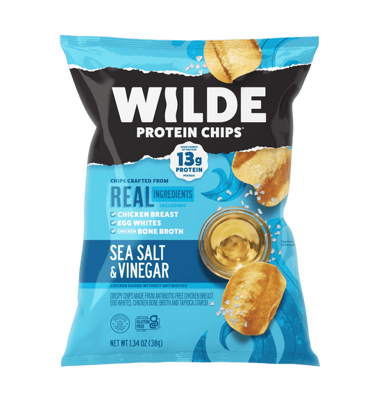 Wilde Chicken Protein Chips - Sea Salt & Vinegar Single - Protein Chips - Animal Supps | Supplement, Sports Nutrition, and Vitamin Shop | Vineland NJ