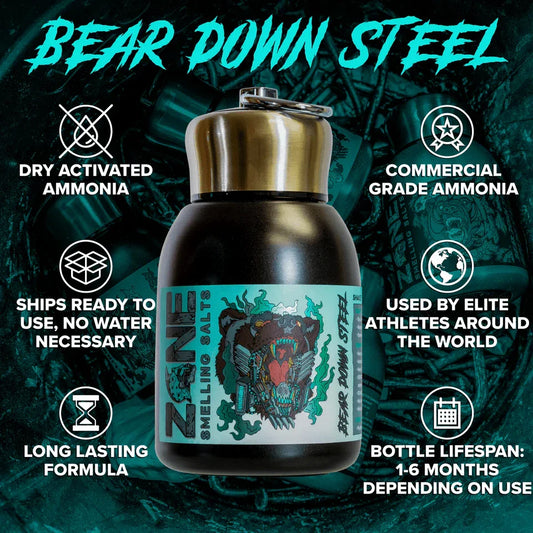 Zone – Bear Down Steel Smelling Salts: Original - Smelling Salts - Animal Supps | Sports Nutrition & Supplement Store | Vineland, NJ
